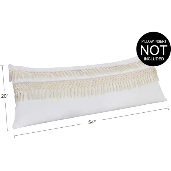 Sweet Jojo Designs Boho Bohemian Macrame Tassel Ivory Pillow Cover - Picture 4 of 5